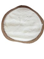 Alfombra redonda blanca, con borde de yute 150CM 