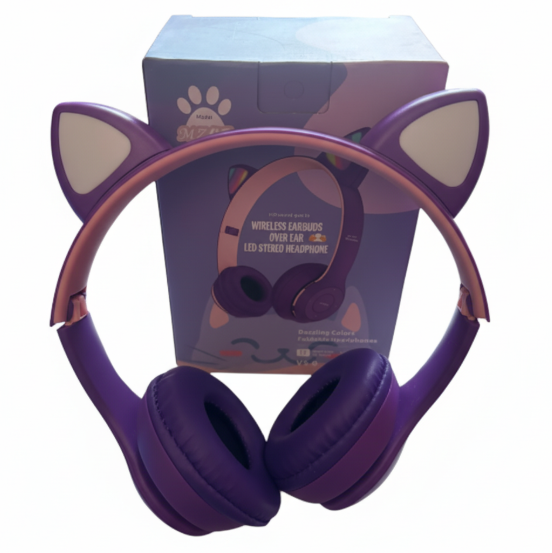 Audífonos Inalámbricos Bluetooth con Orejas de Gato LED - Plegables V5.0