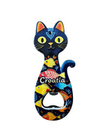 Destapador de botellas de forma de gato de cerámica con imán