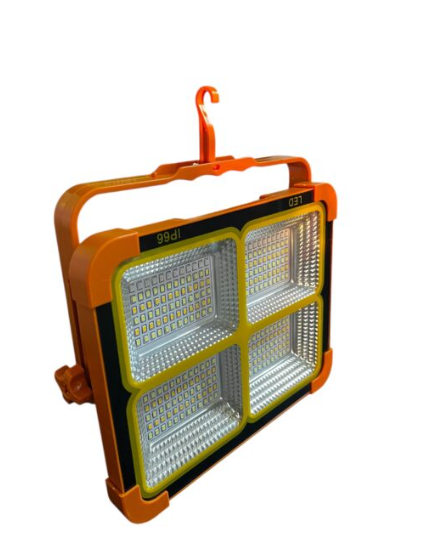 Reflector LED Solar Portátil con Panel Solar - Foco de Trabajo Recargable Naranja