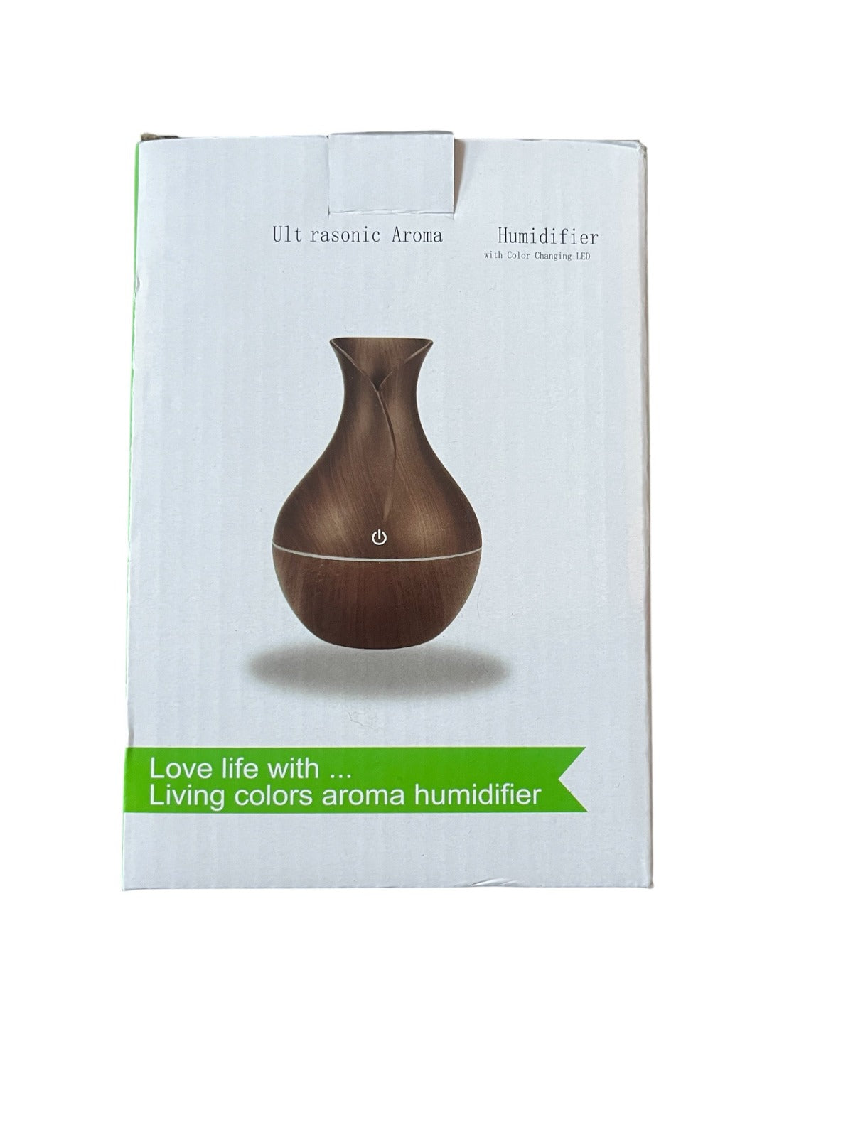 Humidificador Ultrasónico de Aromaterapia 300ml - Diseño Florero Madera