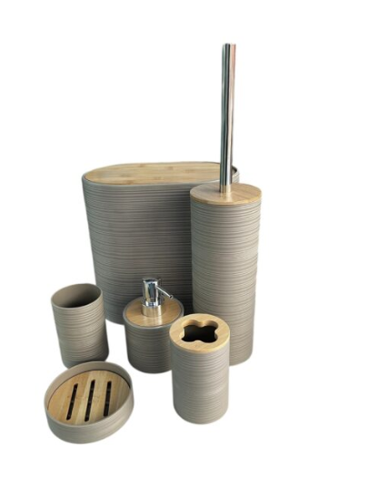 Set de Accesorios de Baño 6 Piezas color beige 