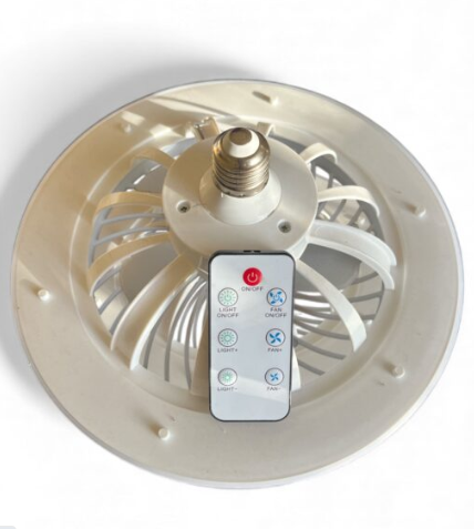 ventilador lampara manejable con control remoto con conexión a soquete 