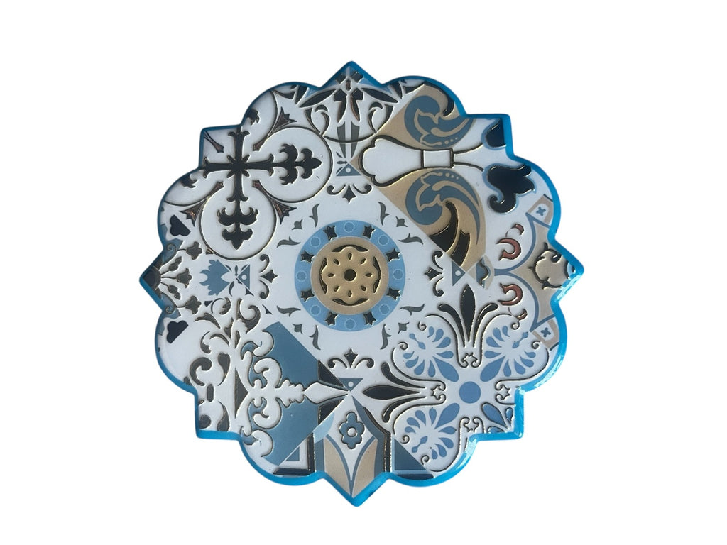 Posavasos Forma Flor Diseño Azulejos Portugueses - Estilo Mediterráneo con relieve