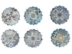 Set de 6 posavasos Forma Flor Diseño Azulejos Portugueses - Estilo Mediterráneo con relieve