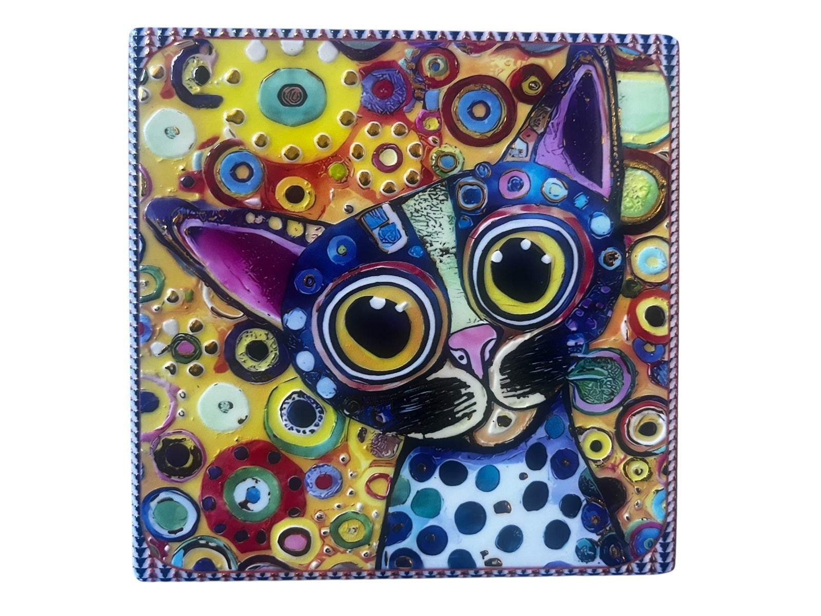 Posavaso cuadrado 12x12 diseño gato