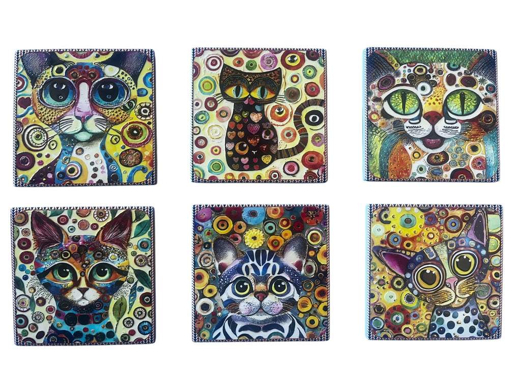 Posavaso cuadrado 12x12 diseño gato