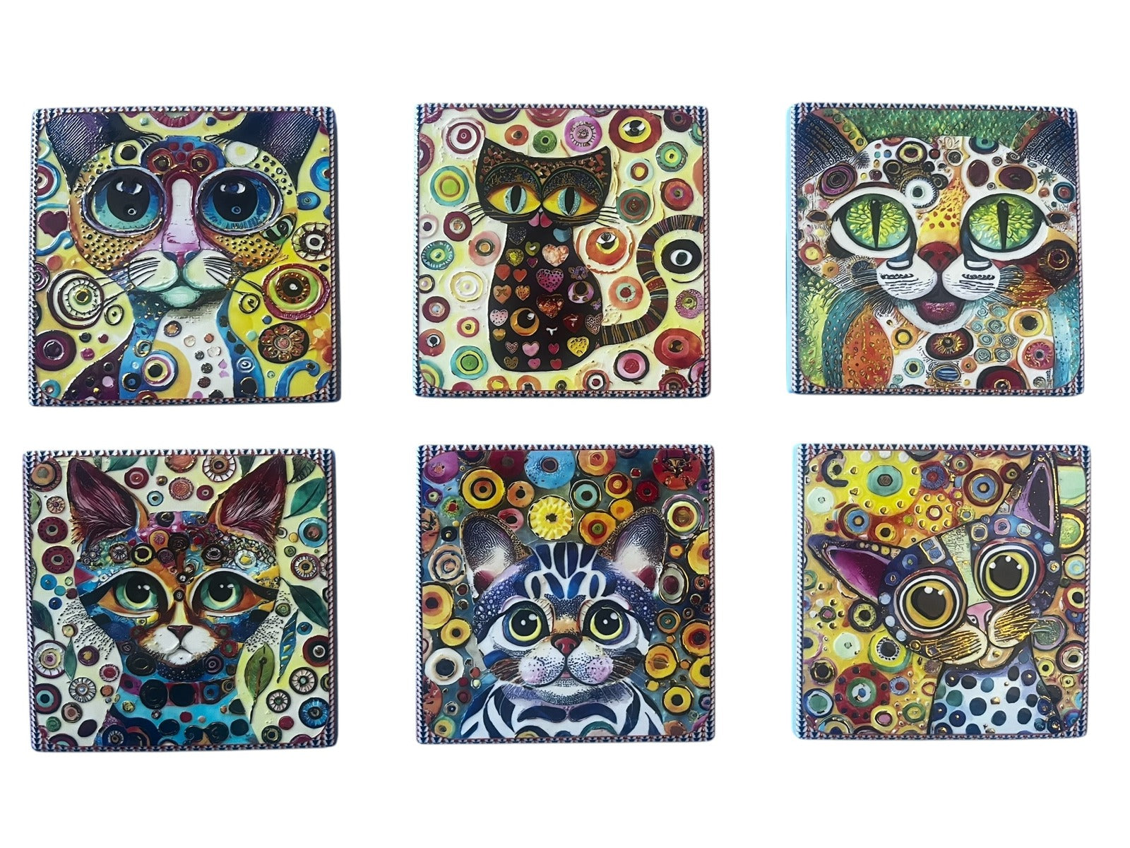 Posavaso cuadrado 12x12 diseño gato
