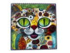 Posavaso cuadrado 12x12 diseño gato 