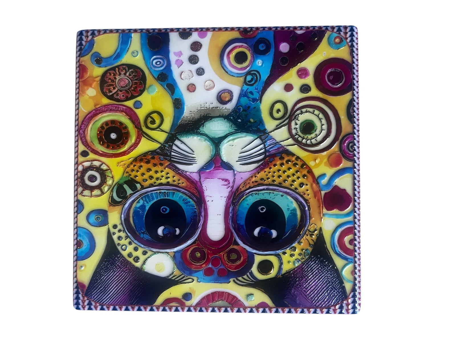 Posavaso cuadrado 12x12 diseño gato