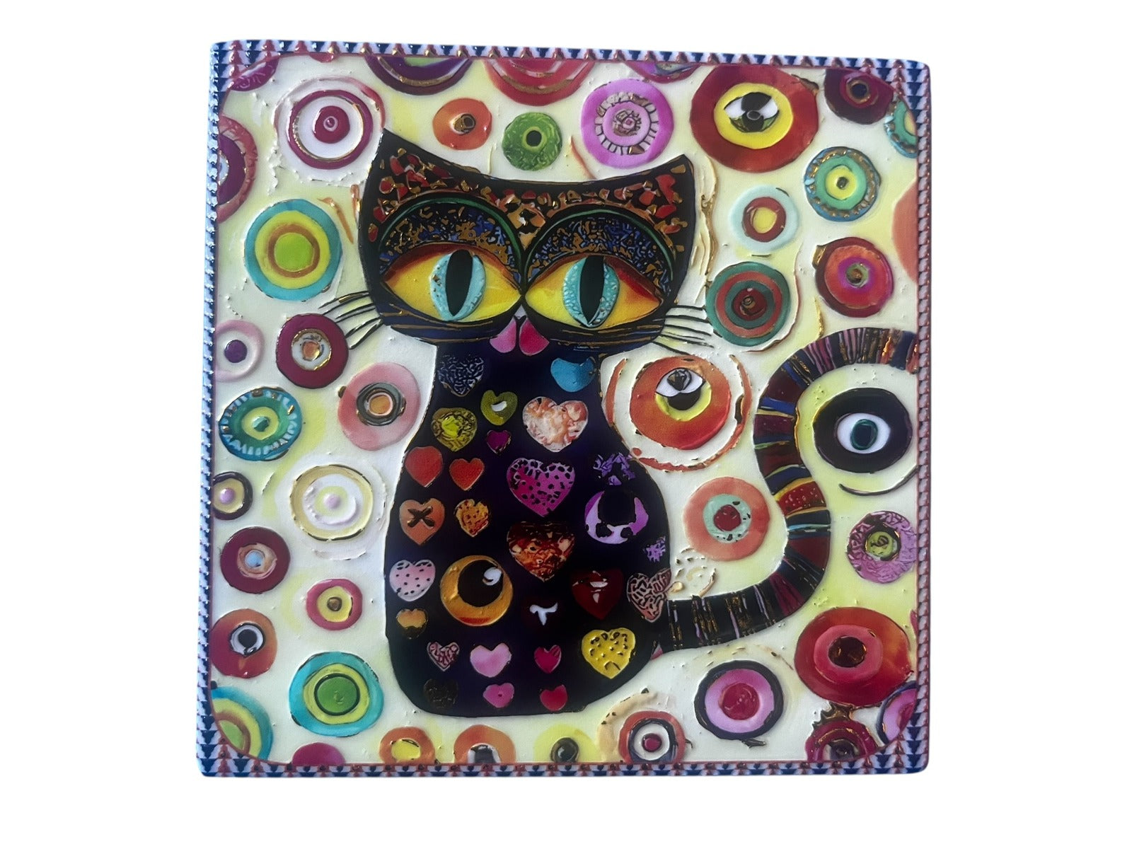 Posavaso cuadrado 12x12 diseño gato
