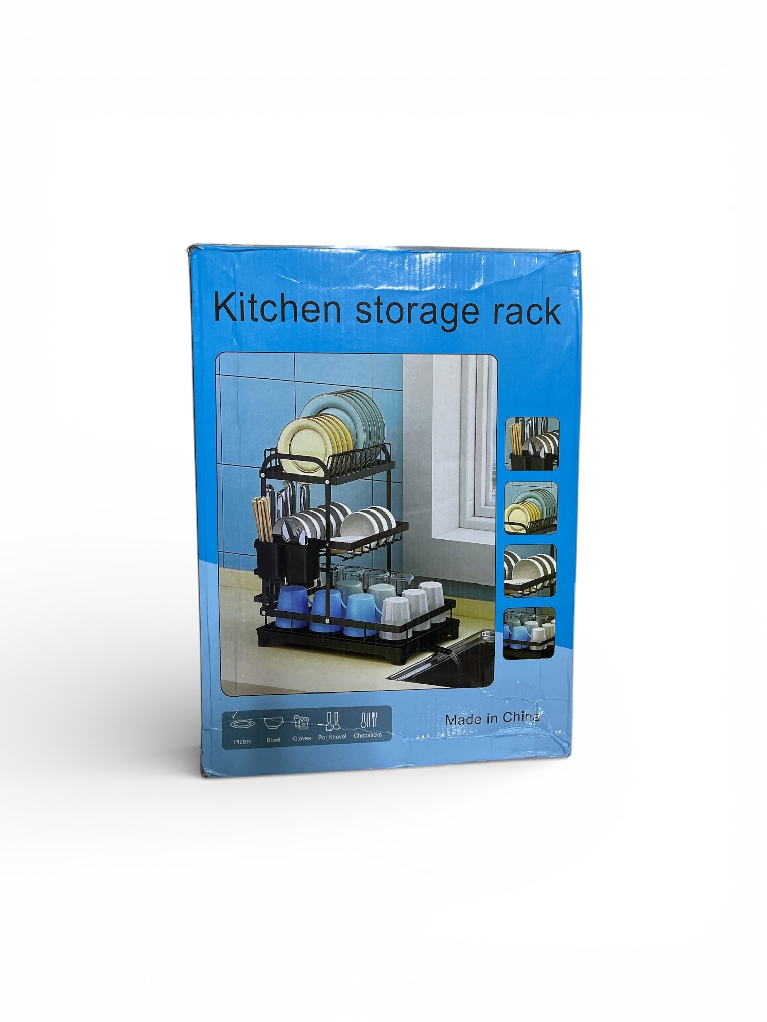 Caja de Escurridor de Platos 3 Niveles con Bandeja de Goteo - Organizador de Cocina Negro