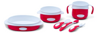 Set de utensilios para comida de bebé color rojo