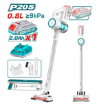 Aspiradora Inalámbrica de Palo TOTAL P20S 20V 0.8L + Batería 2.0Ah + Cargador