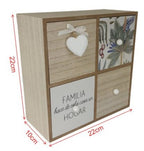 Caja Organizadora de Madera con 4 Cajones - Diseño Familia y Hogar