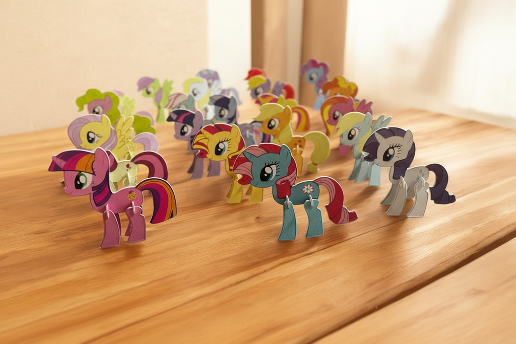 Primer plano de figuras My Little Pony armadas