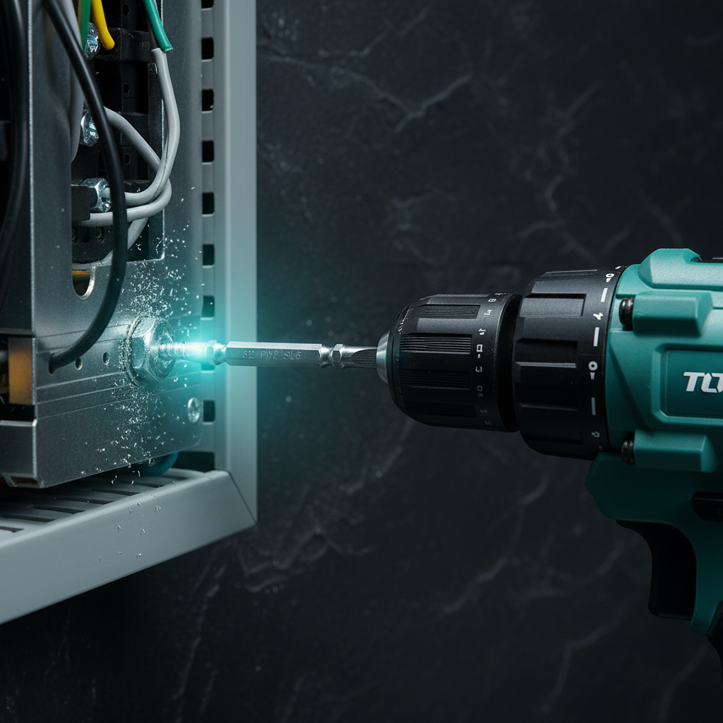Punta SL8 plana en taladro atornillando en metal