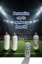 Jarros térmicos personalizados con fondo de estadio futbolero