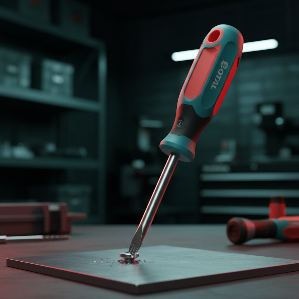 Destornillador plano – atornillando en metal