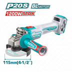 Esmeril Angular TOTAL P20S Brushless 115mm vista lateral