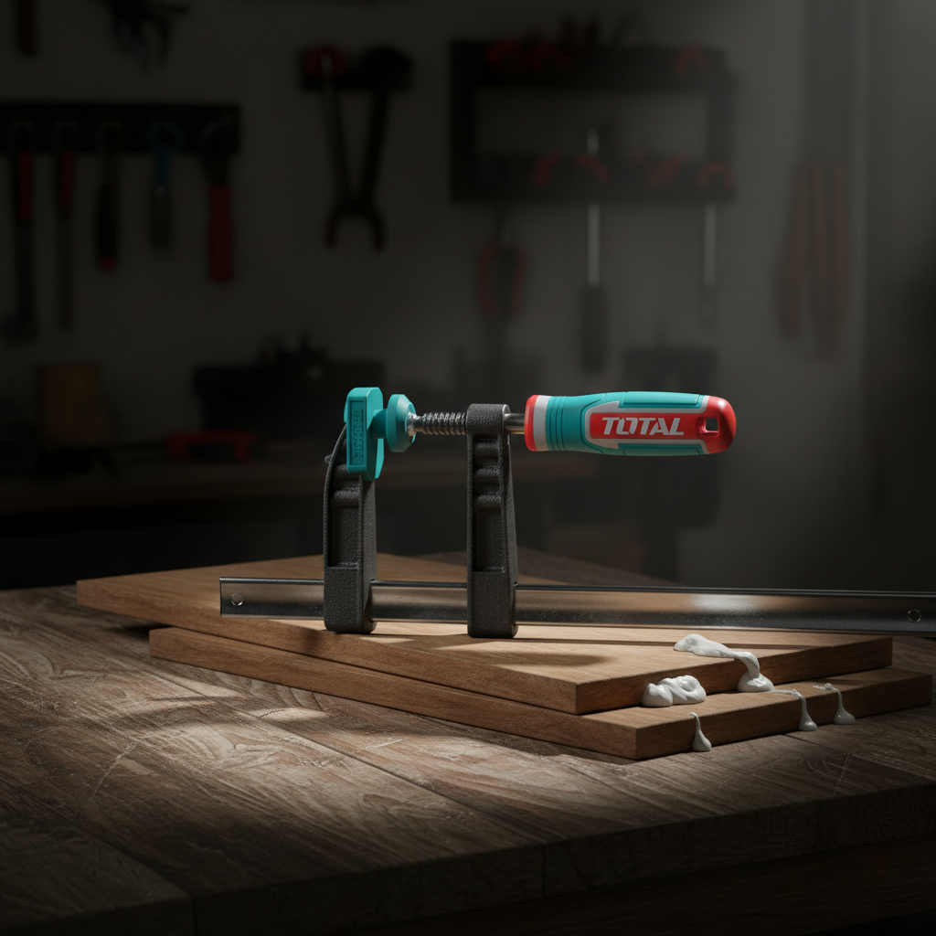 Sujetando tablas de madera para encolado