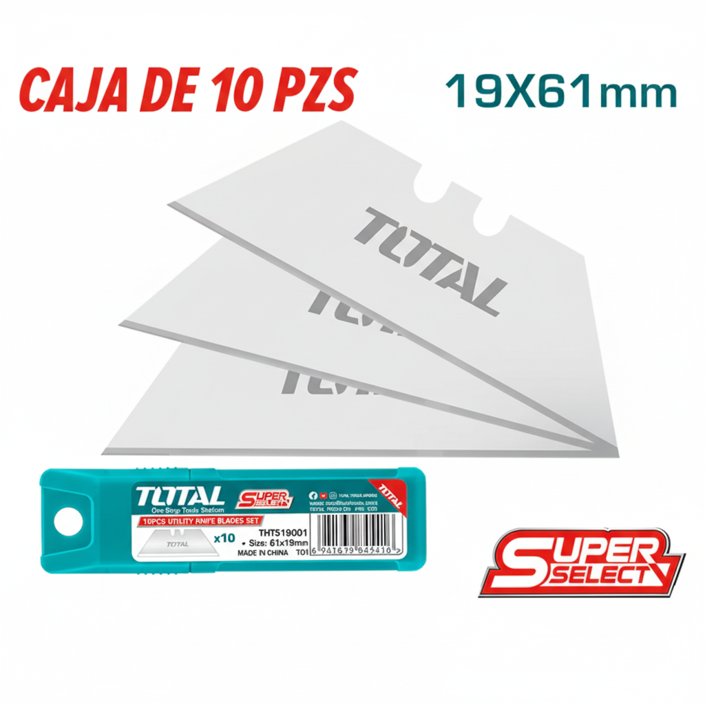 Repuestos cuchillo TOTAL Super Select 19x61mm con caja dispensadora