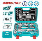 Juego de Dados TOTAL 44 Piezas CrV 72T en Maletin