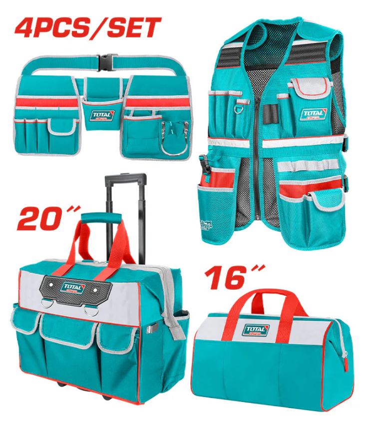 Kit 4 en 1 TOTAL - Bolsos y Accesorios Profesionales para Herramientas

