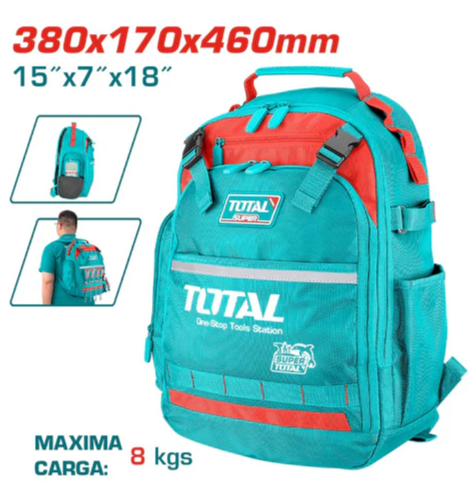 Mochila Porta Herramientas TOTAL Super – 380x170x460mm Máx. 8kg