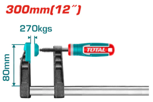 Prensa Sargento TOTAL 300mm (12") – 270kg Fuerza de Sujeción