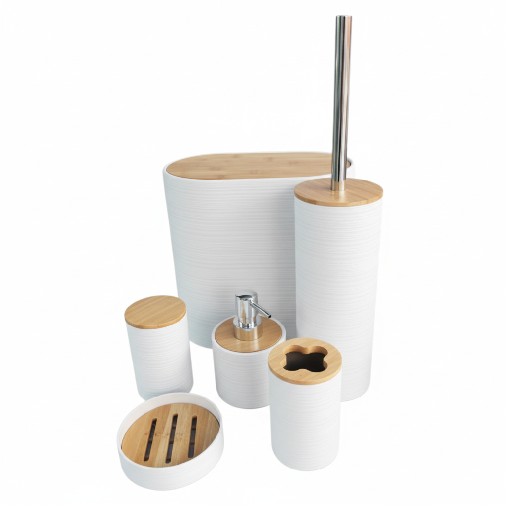 Set de Accesorios de Baño 6 Piezas color blanco