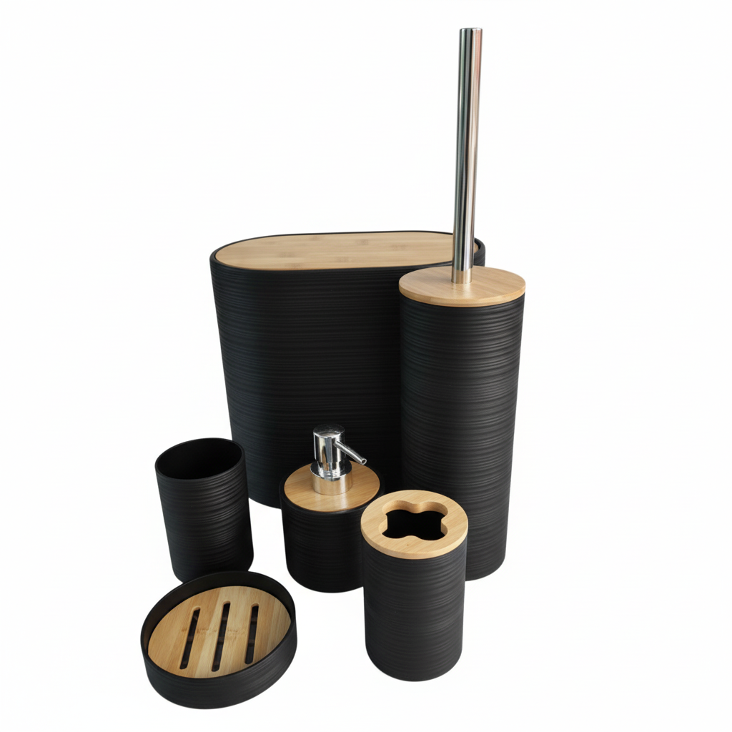 Set de Accesorios de Baño 6 Piezas color negro