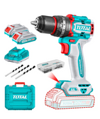 Taladro Inalámbrico Brushless 20V TOTAL + 2 Baterías + Cargador + Maletín